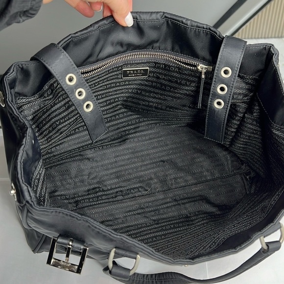 Prada Black Nylon Tessuto Lightly Structured Expandable Tote Bag - Picture 11 of 13